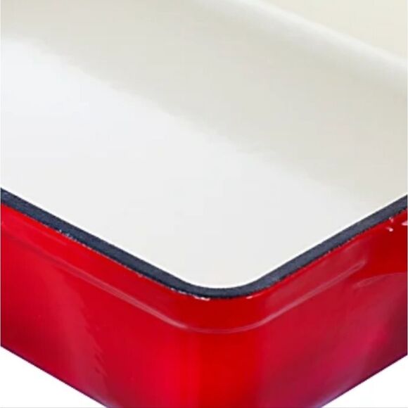 Crockpot Artisan 13" Enameled Cast Iron Lasagna Pan- Scarlet Red - Picture 4 of 10